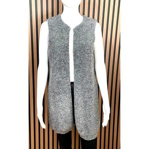 Cocogio Women's Sweater Gray S Wool Knit Cardigan Open Front‎ Winter Travel